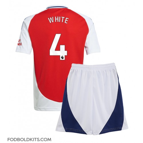 Arsenal Ben White #4 Hjemmebanesæt Børn 2024-25 Kortærmet (+ Korte bukser)